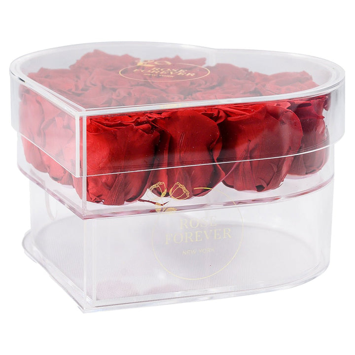 15 Red Roses - Crystal Heart Box - Rose Forever
