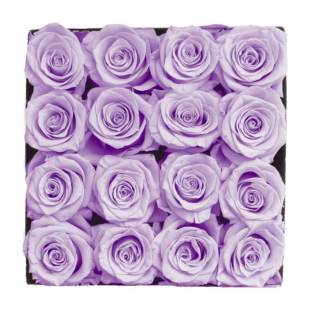 16 Ecuador Lilac Roses - Square Box - Rose Forever
