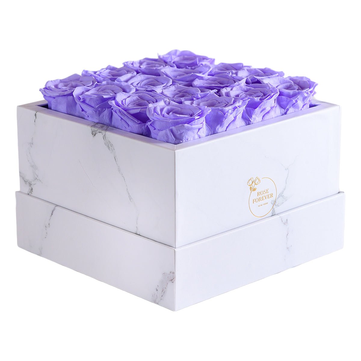 16 Lavender Roses in a White Marble Box | Flower Delivery – Rose