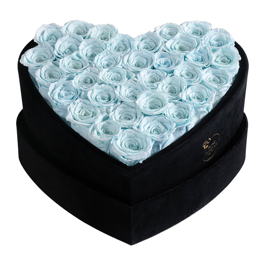 36 Blue Roses - Heart Box - Rose Forever