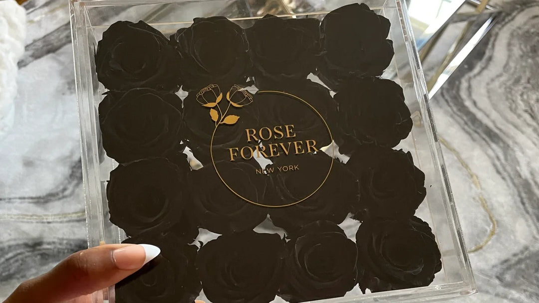 black rose box bouquet - Rose Forever