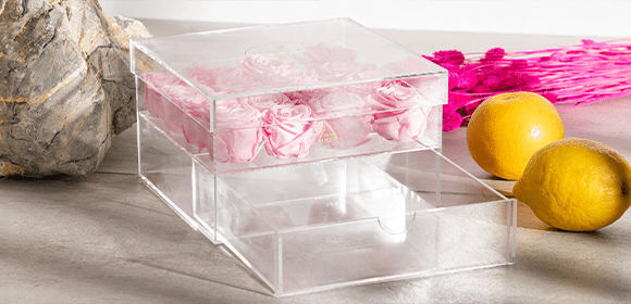 Acrylic 'Crystal' Box - Rose Forever 