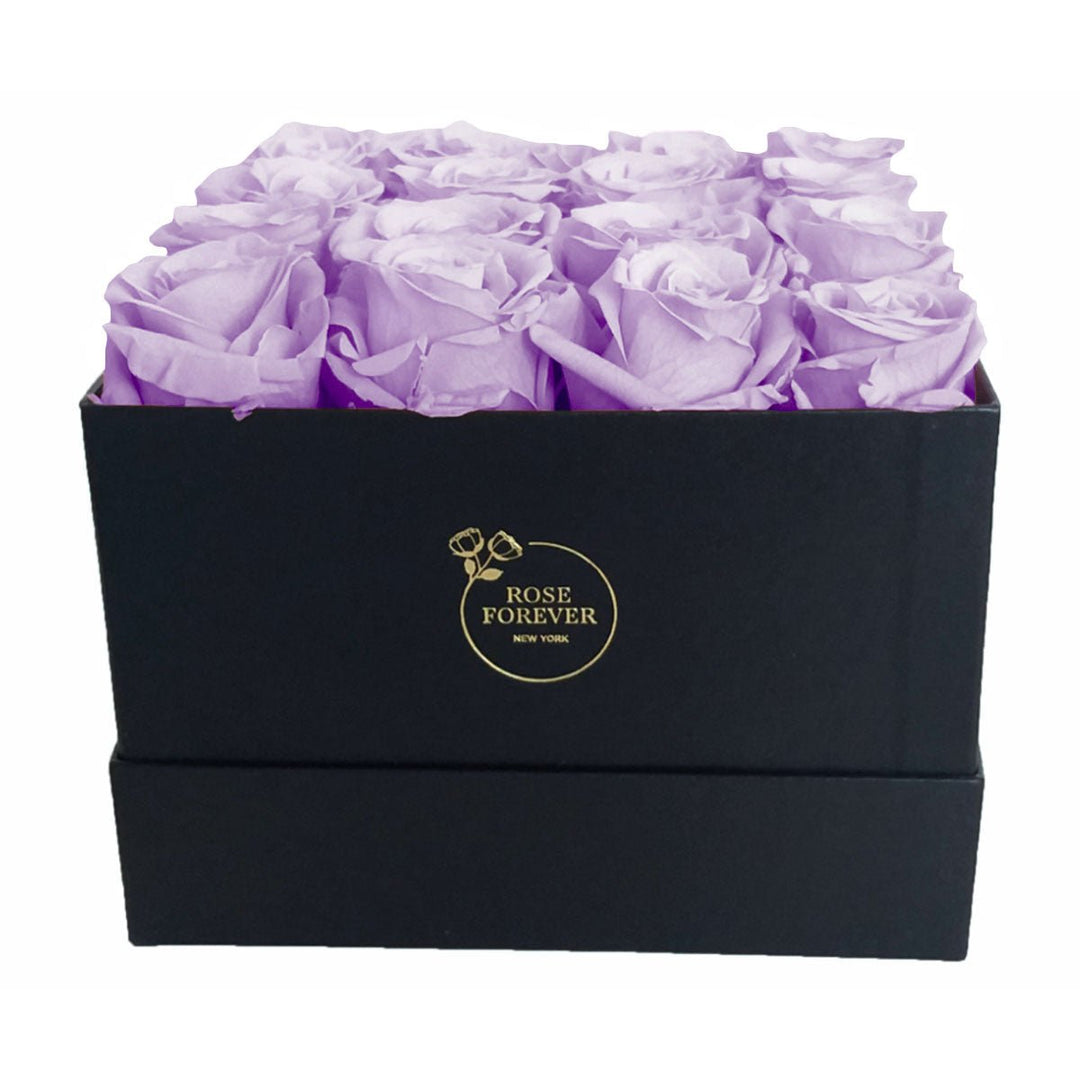 16 Ecuador Lilac Roses - Square Box - Rose Forever