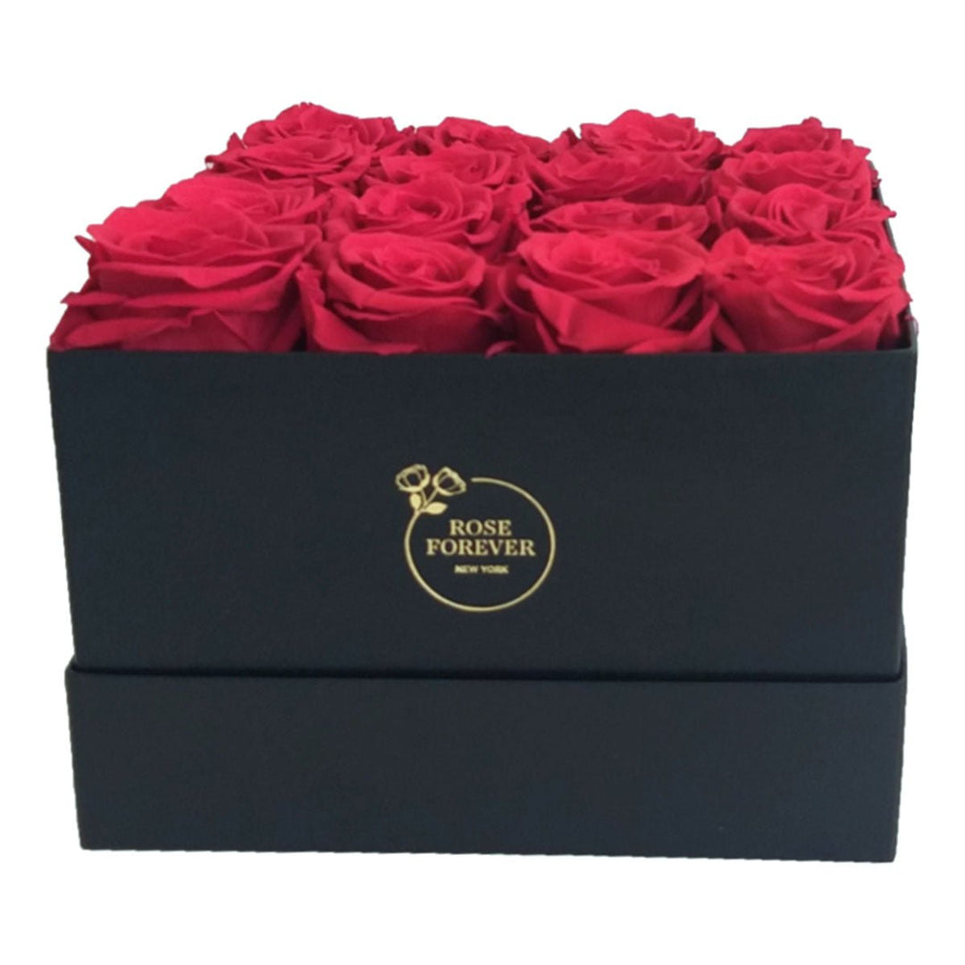 16 Ecuador Red Roses - Square Box - Rose Forever