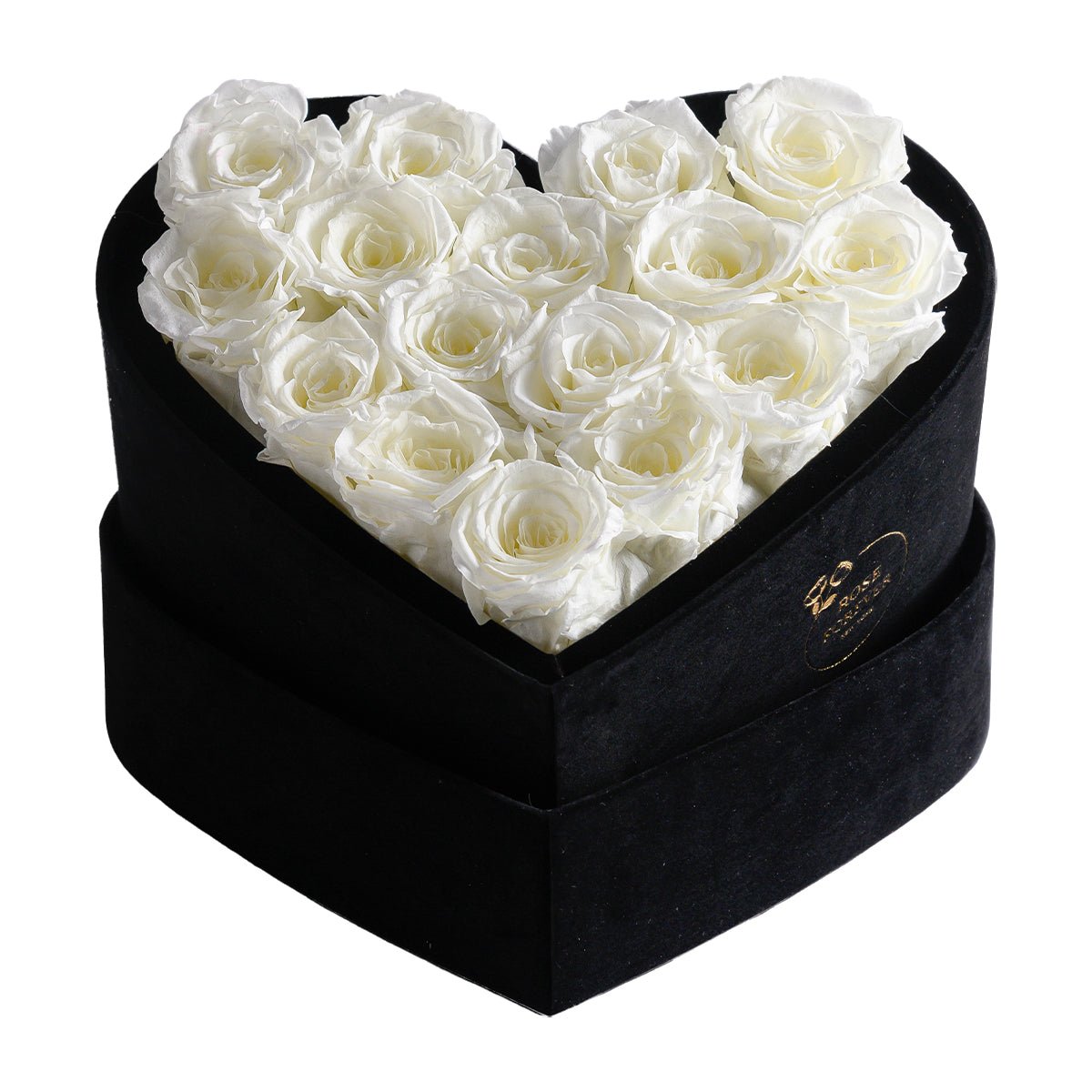 Forever good roses in heart shaped gift box