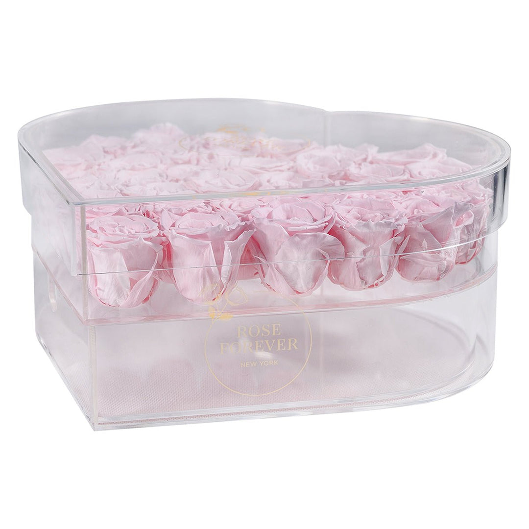 Pink Heart Box with Pink Scented Forever Roses Pink Heart Box with Pink Scented Forever Roses