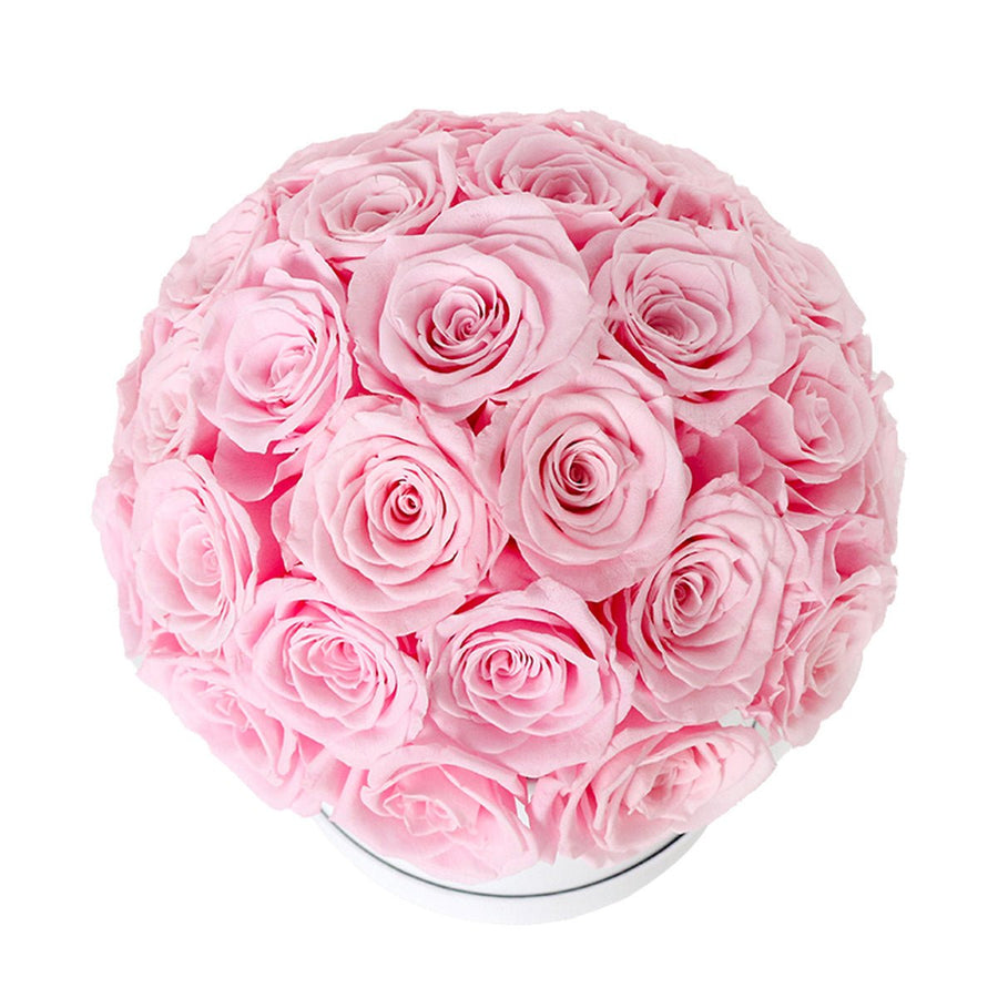 35 Dome Pink Roses - White Hat Box | Flower Delivery – Rose Forever