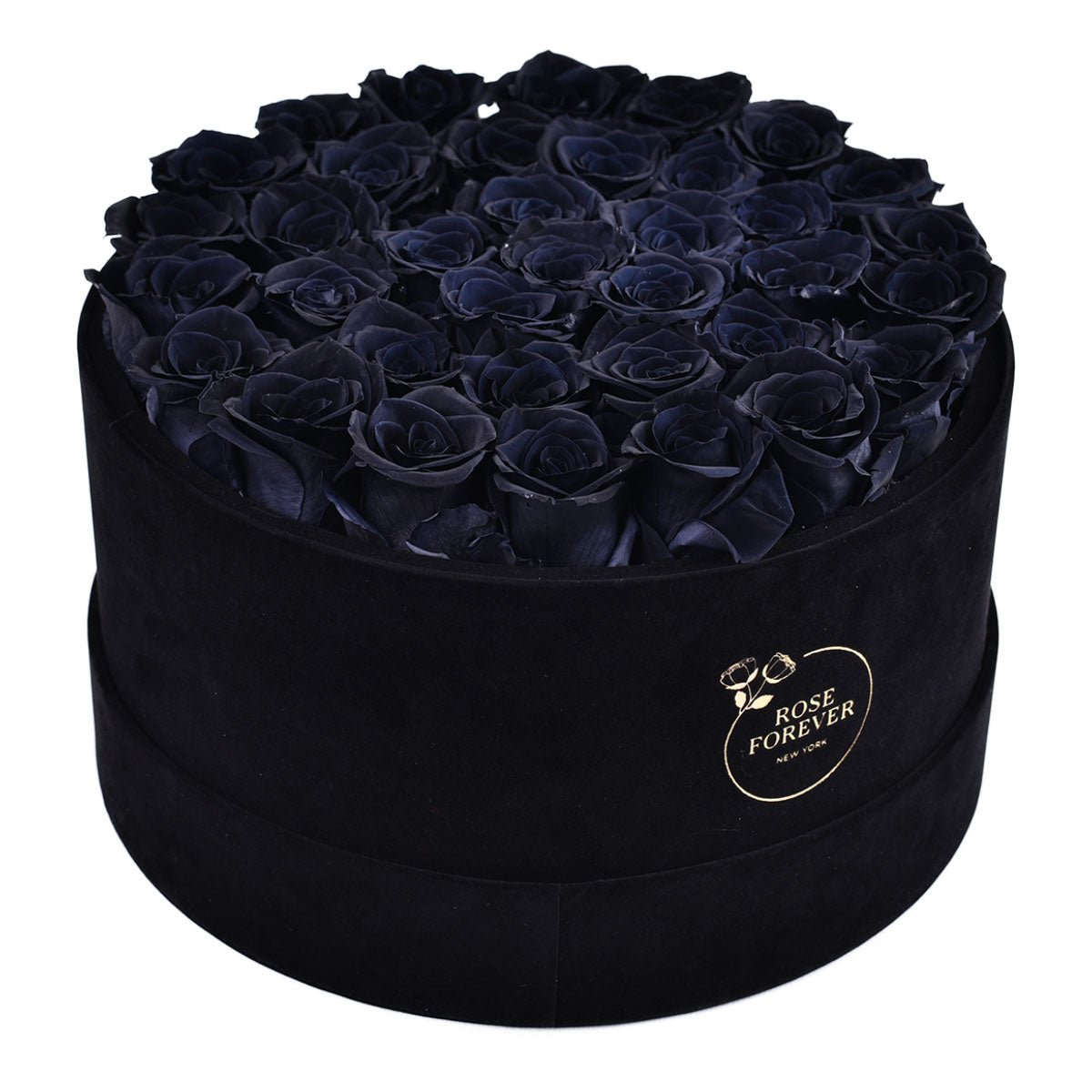 36 Black Roses - Black Round Velvet Box | Flower Delivery – Rose Forever