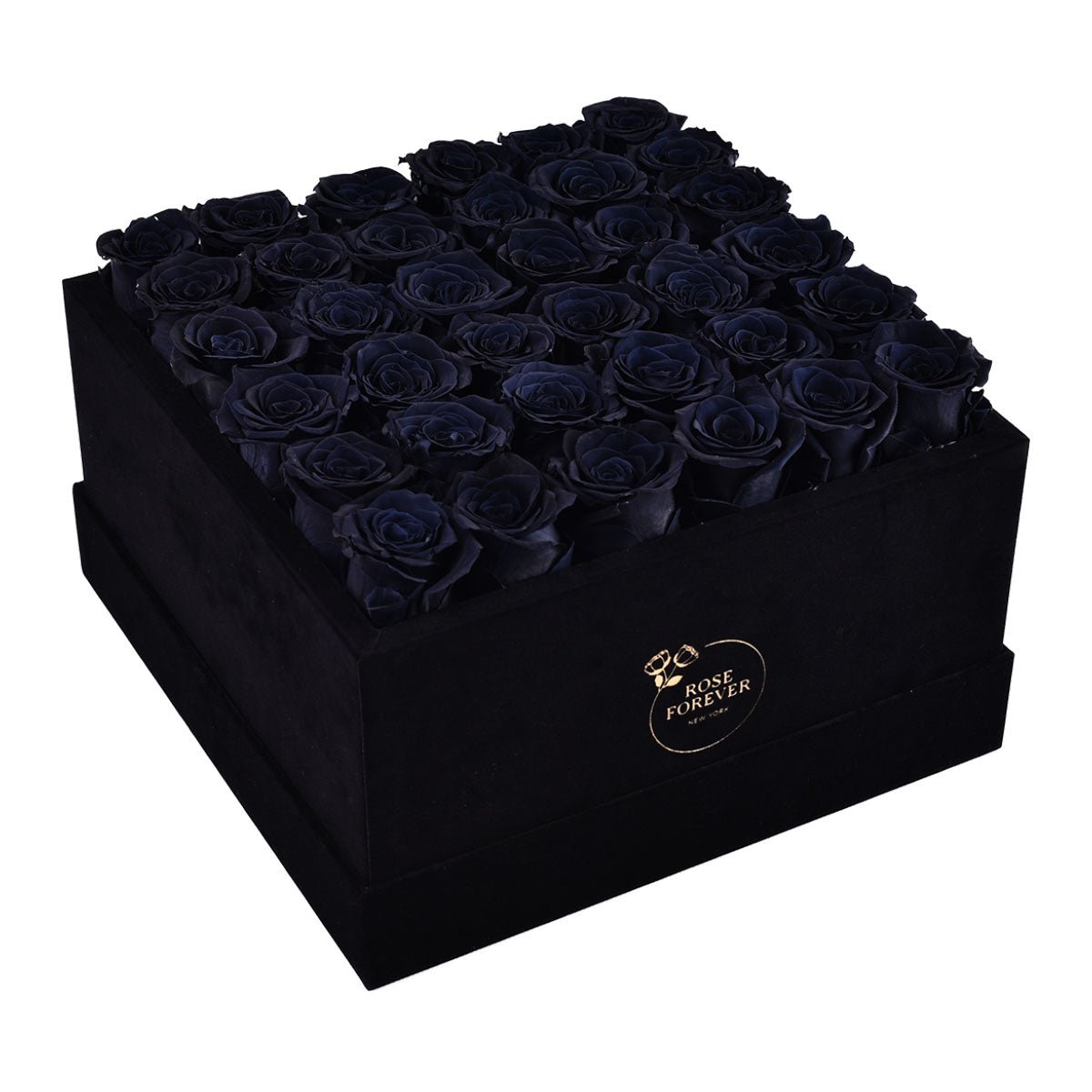 36 Black Roses Black Square Velvet Box Flower Delivery Rose Forever