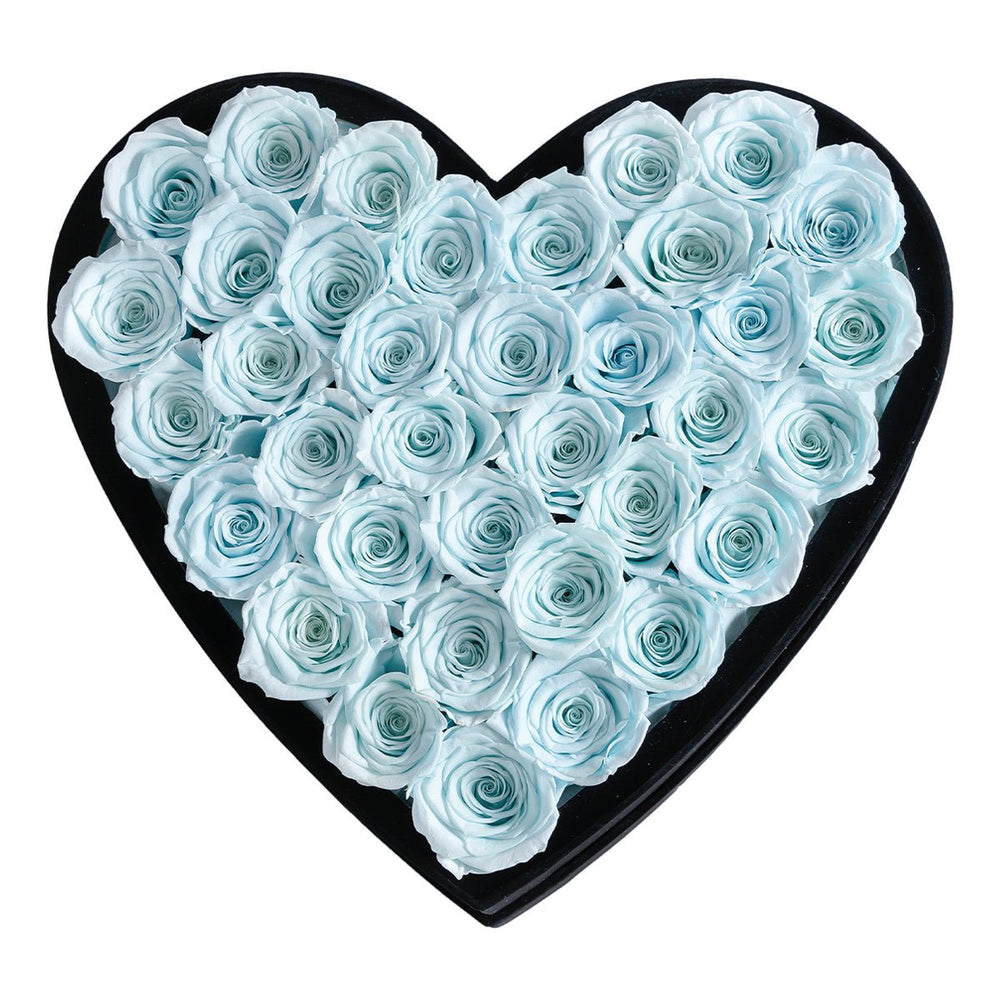 36 Blue Roses - Heart Box - Rose Forever