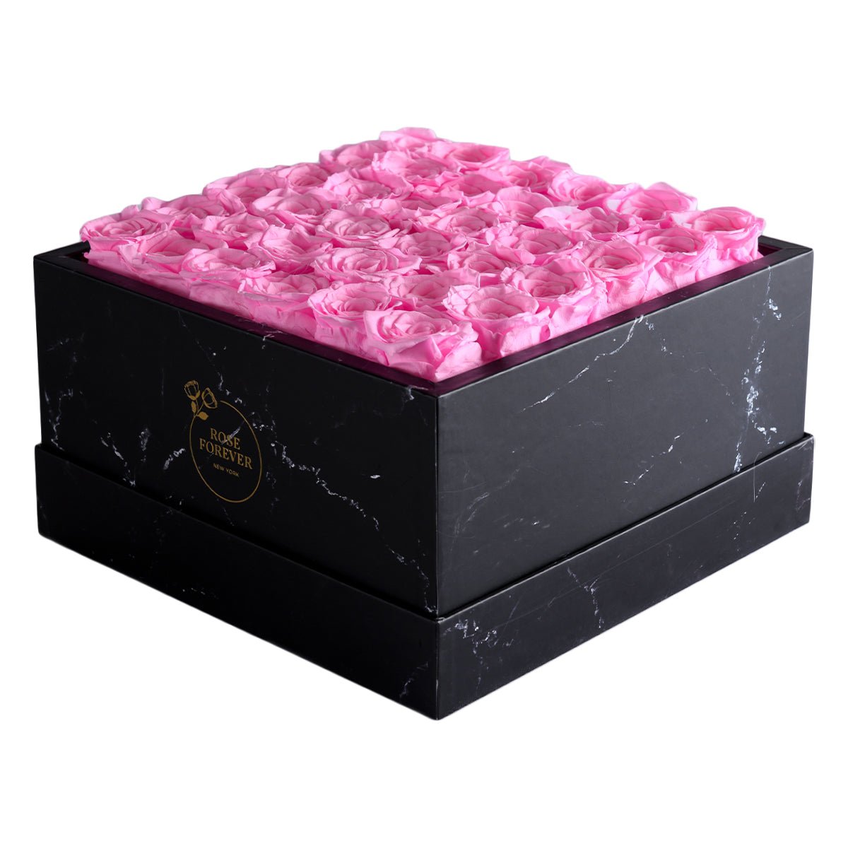 36 Fuchsia Roses - Black Marble Box | Flower Delivery – Rose Forever