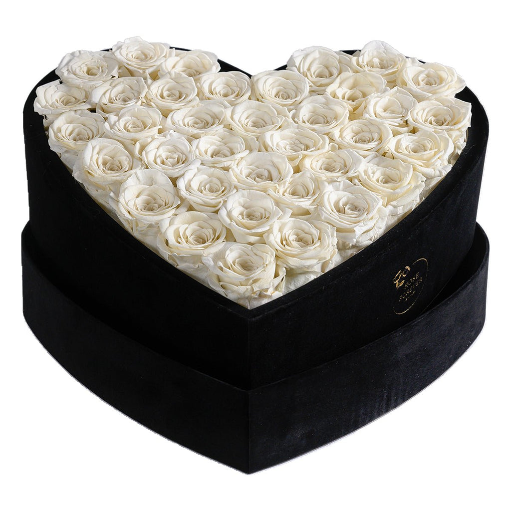 Velvet store Heart Shape Eternal Box Roses birthday Gift Real Preserved Flowers Long L