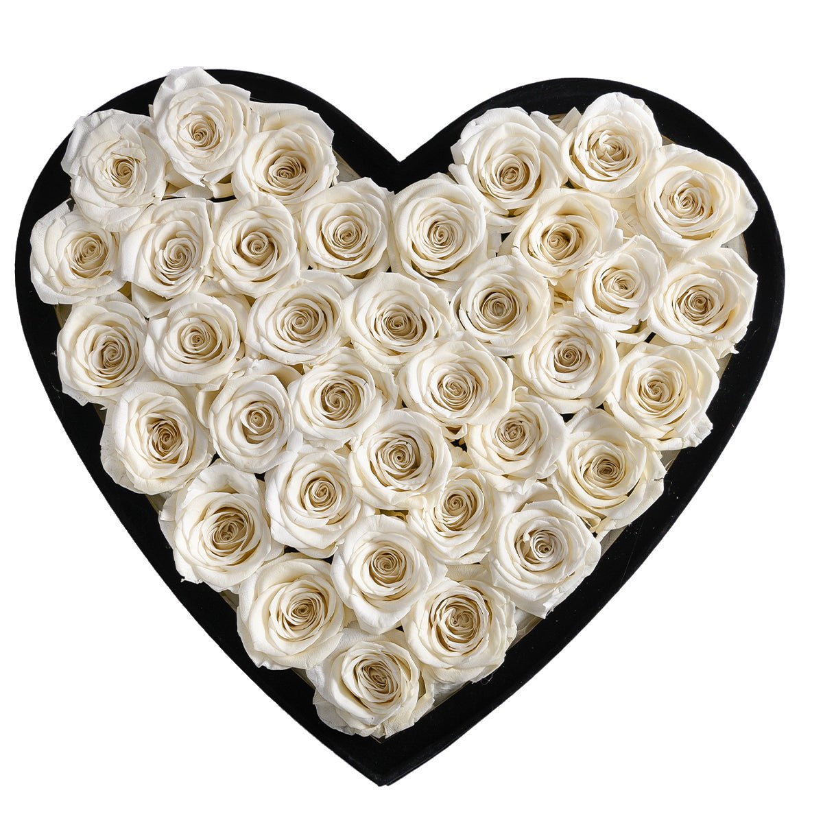 Velvet Heart Shape Eternal Box Roses birthday prom Gift Real Preserved store white Flo