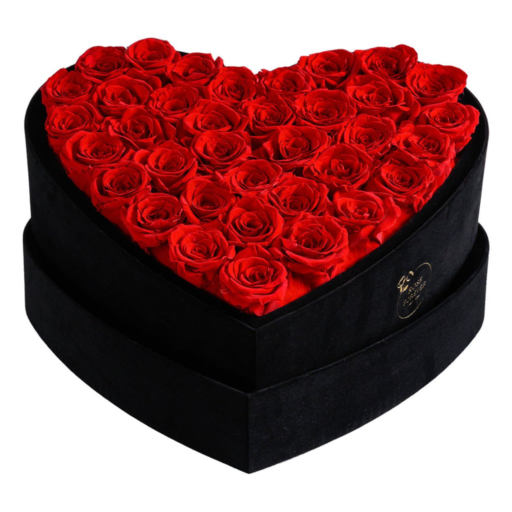 Preserved Roses in a Velvet store Heart box