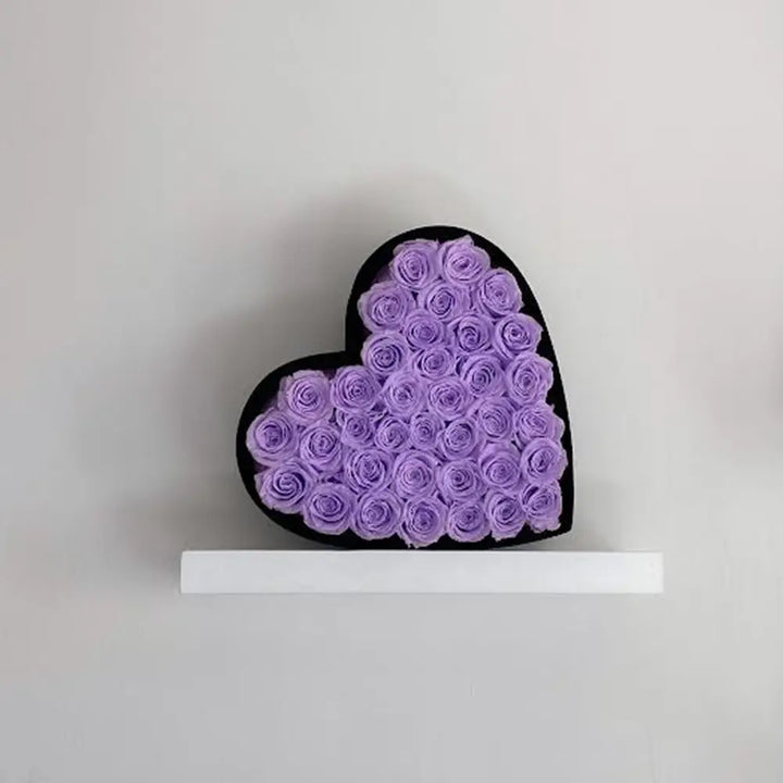 36 Lavender Roses - Heart Box
