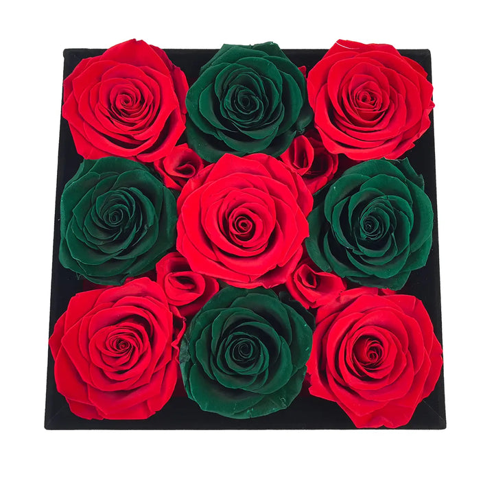 Red & Green Roses Velvet 9
