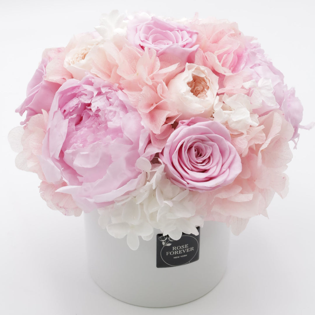 Blush Peony Garden Arrangement in Ceramic Vase