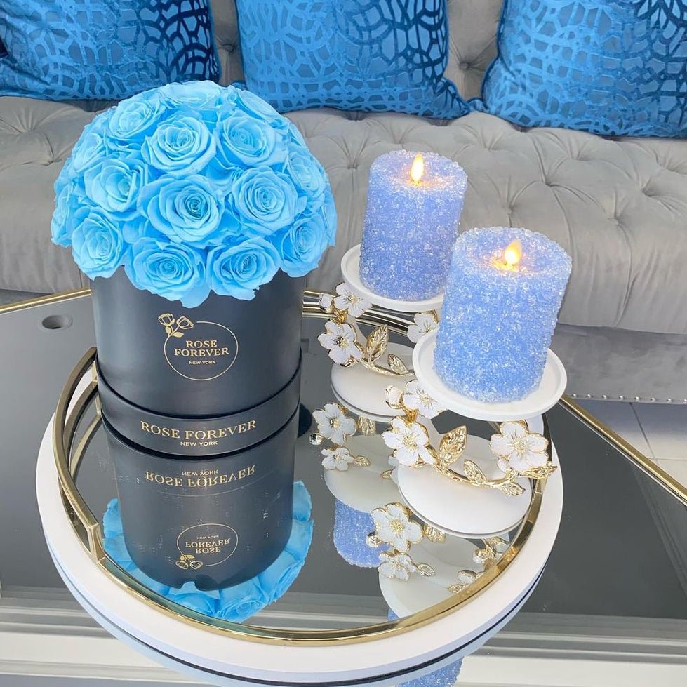 Baby Blue Roses Dome 35 - Rose Forever