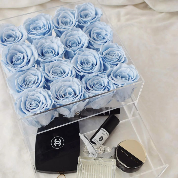 Baby Blue Roses Crystal 16